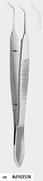 Пінцет МАКФЕРСОН (McPHERSON) для зв'язування ниток, 1х2 зубці, 10 см (cm), гладкі